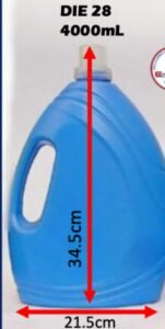 Envase tipo suavizante con tapa dosificadora 4 L
