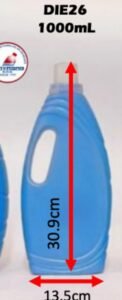 Envase tipo suavizante con tapa dosificadora 1 L