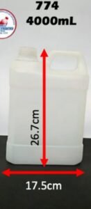Garrafa rectangular 4 L