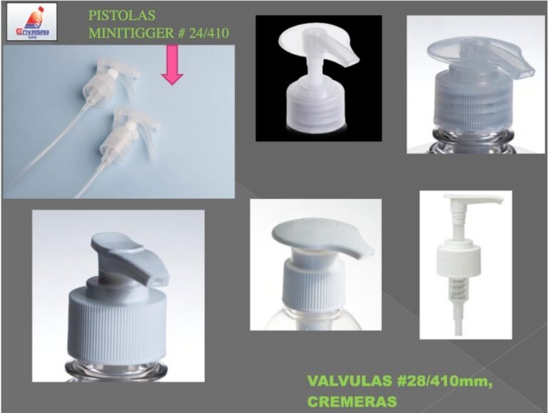 Válvulas spray, minitrigger y cremeras — Envasar SAS