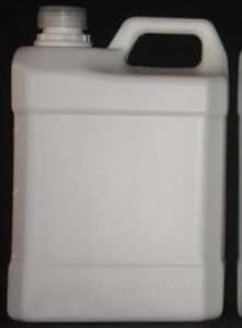 Envase rectangular blanco con tapa y tapón 4 L