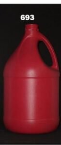 Envase cilíndrico recuperado rojo con tapa y tapón 4 L