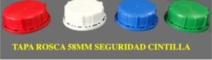 Tapa rosca 58 mm con cintilla de seguridad