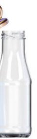 Botella de vidrio cilíndrica, boca 38 mm 227 cc