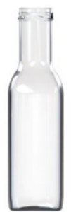 Botella de vidrio cuadrada, boca 38 mm 370 cc